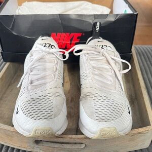 Nike White and Black Air Max 270 Sneakers